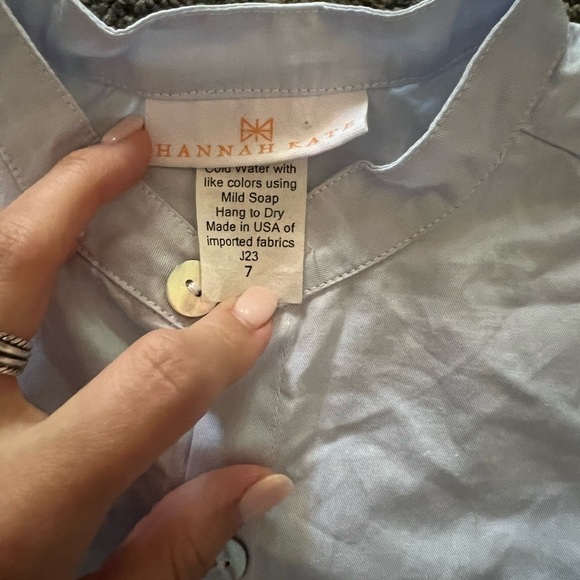 Hannah Kate Boys Light Blue Linen Button down - Picture 2 of 5